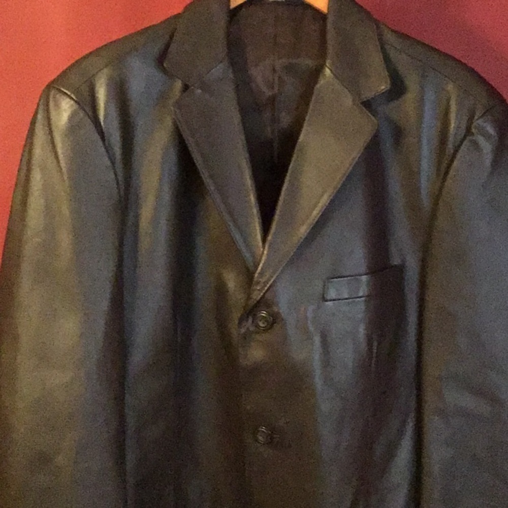 NWOT STAFFORD MEN’S LEATHER BLAZER SIZE M* - Picture 3 of 6